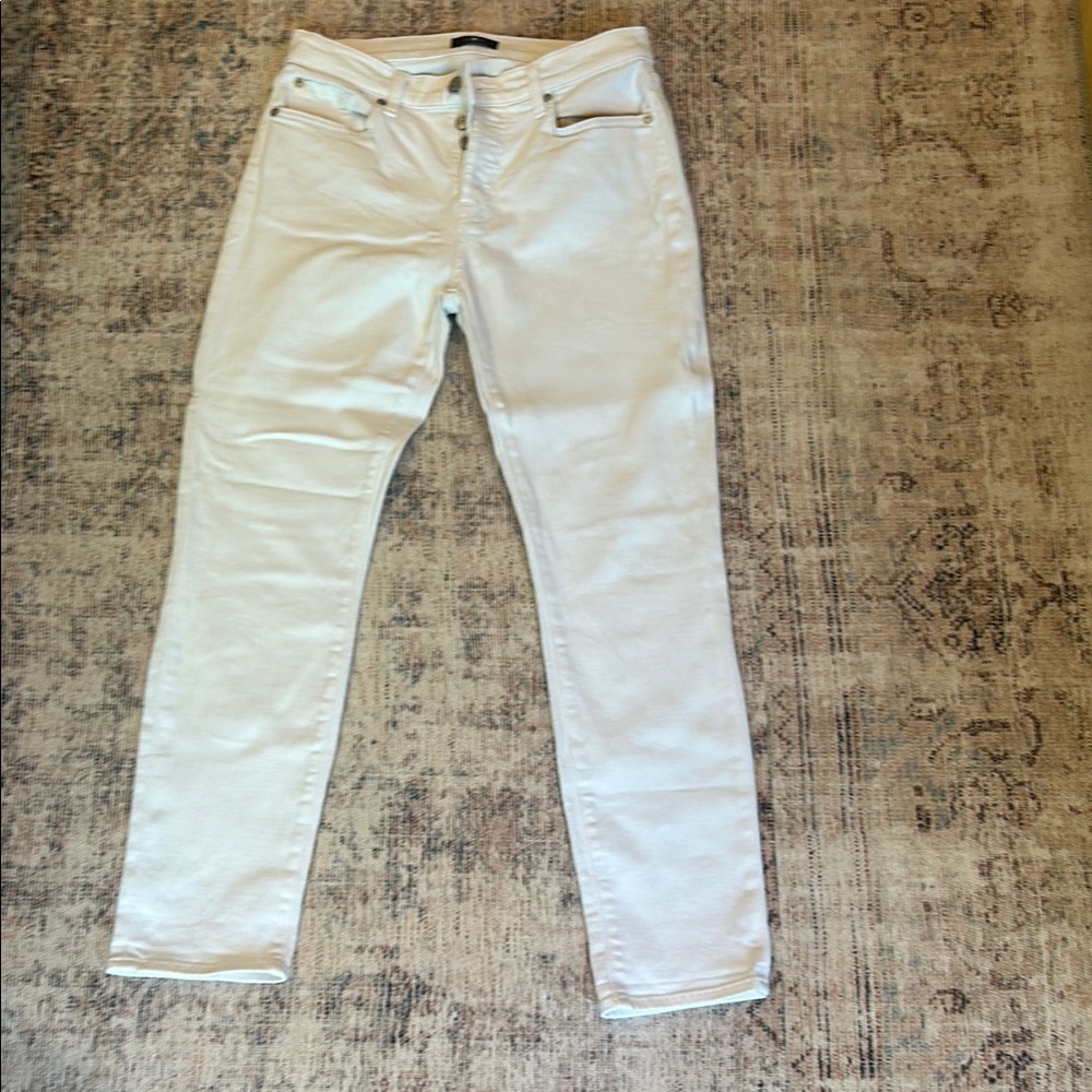 7 For All Mankind White Skinny Jeans Sleek Fit